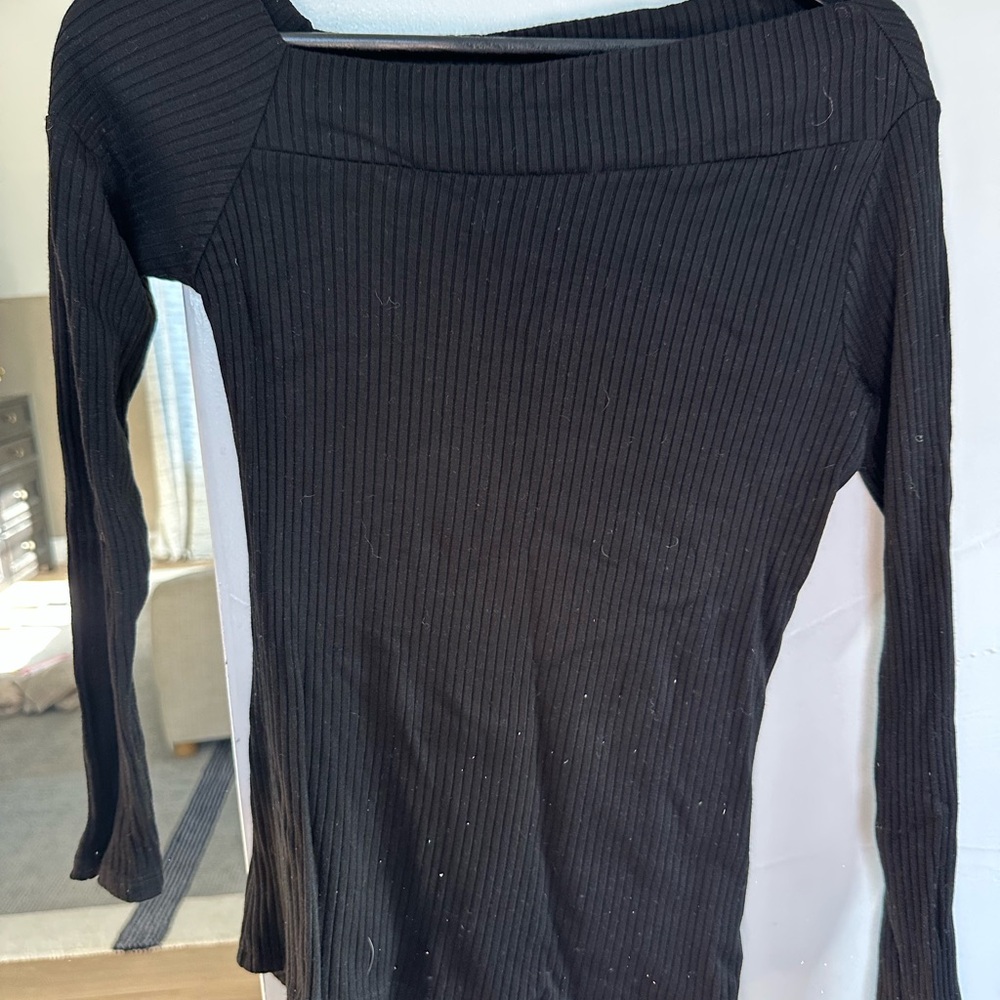 Michael Lauren Black Ribbed Knitwear